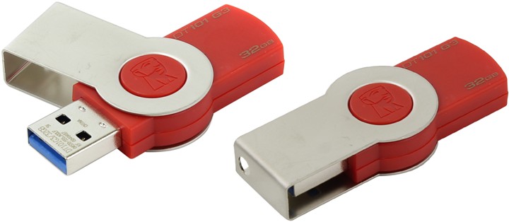 Флеш накопитель USB 3.0 32Gb Kingston DT101 G3 (DT101G3/32GB, red)