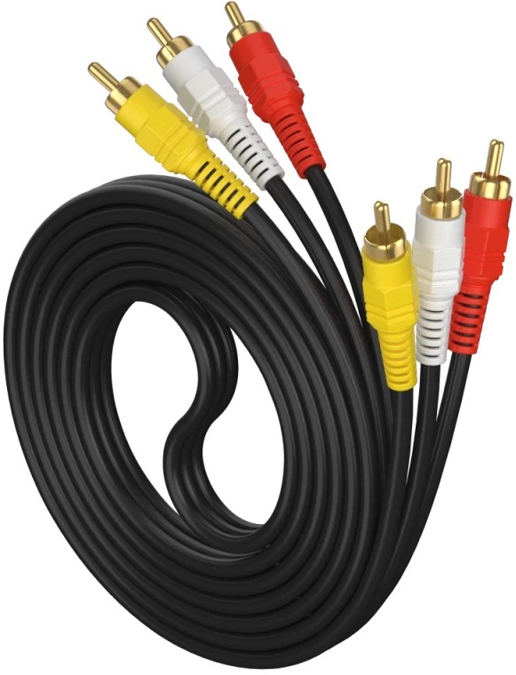 Кабель аудио 3 RCA (m)  - 3 RCA (m) 1.5m (A372 (00003325), black) Livepower