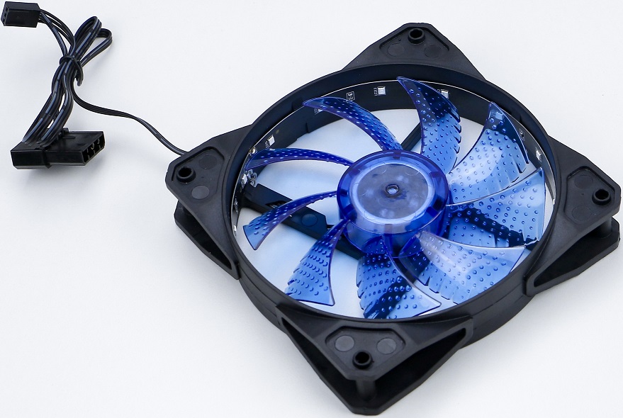 Вентилятор Digma DFAN-LED-BLUE (120x120x25mm, Hydro, 1200rpm, 23dBa, 3+4pin, blue LED, black-blue) RTL