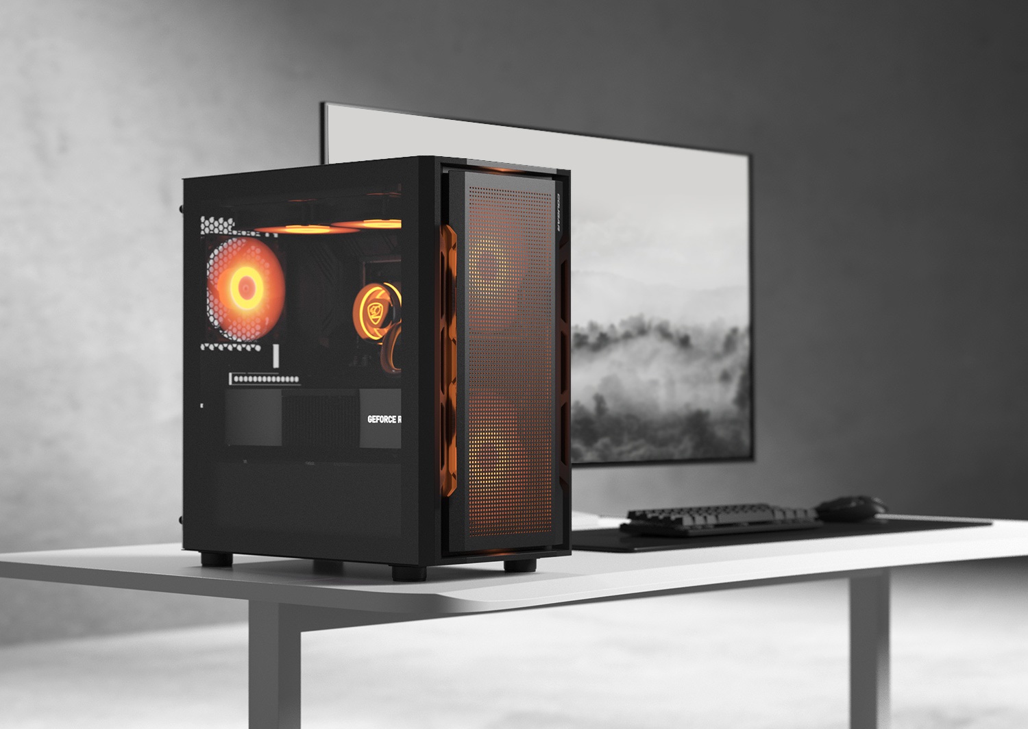 Корпус Cougar Uniface Mini RGB (без БП, mATX, USB3.0, 3x ARGB Fan, black)