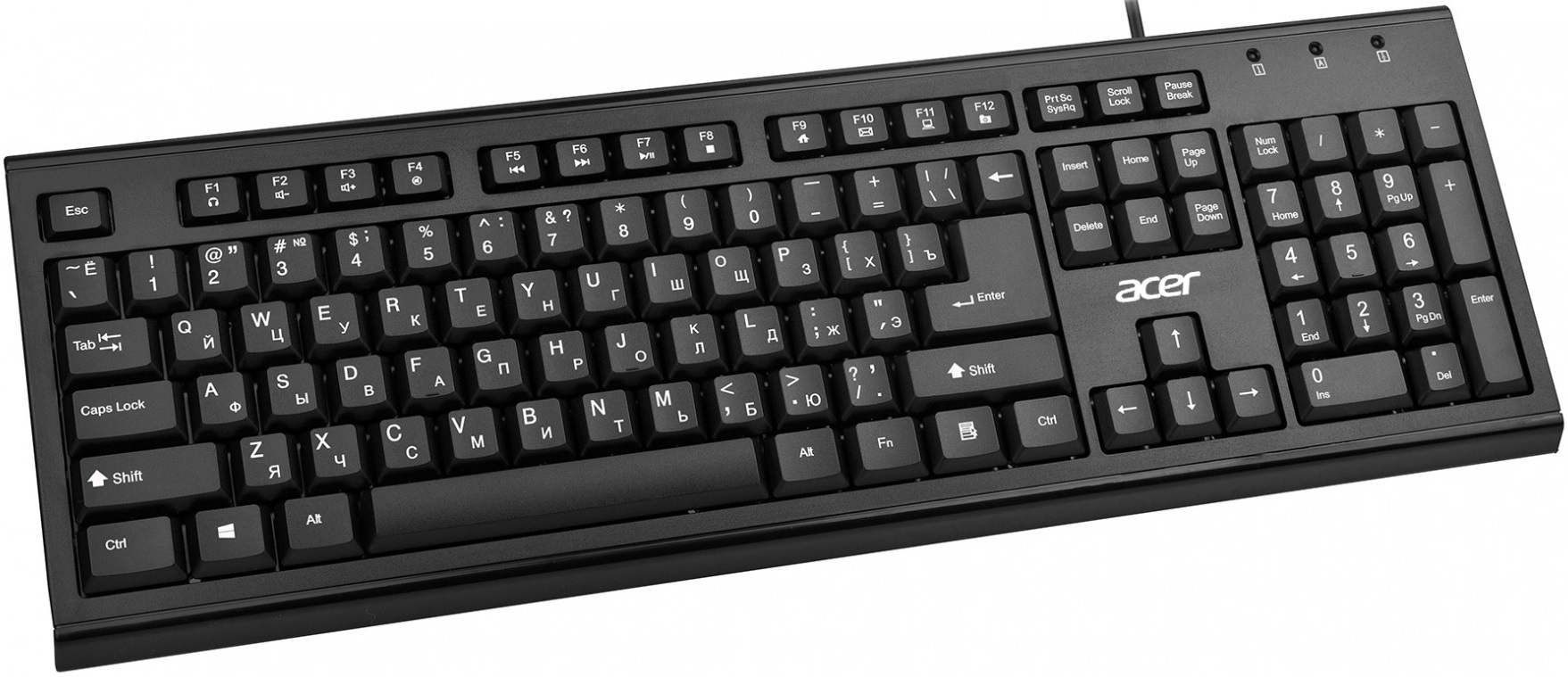 Клавиатура Acer OKW120 (USB, мультимедийная, black)