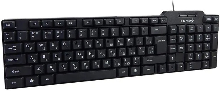 Клавиатура FUMIKO SIMPLE FKW-02-K (USB, влагоустойчивая, 1.5m, black)