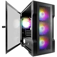 Корпус 1STPLAYER TRILOBITE T3 (T3-BK-4F1, без БП, mATX, USB3.0, black)