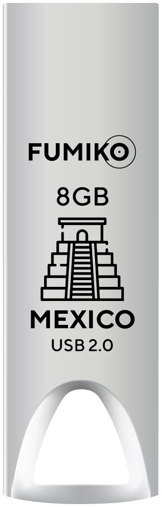 Флеш накопитель USB 2.0 8Gb FUMIKO MEXICO (FMX-02, silver)