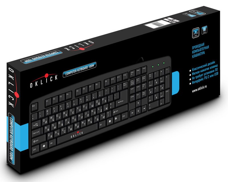 Клавиатура Oklick 100M (USB, black)