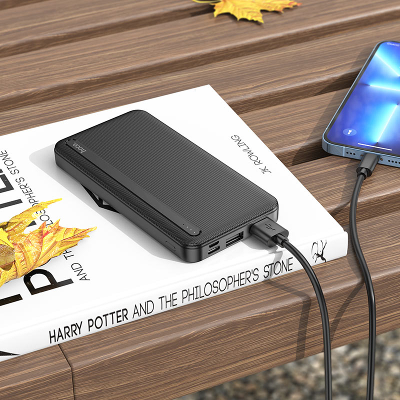 Внешний аккумулятор hoco J91 (литий-полимерный, 10000mAh, 2*USB 2.1A, вход 2A, black)