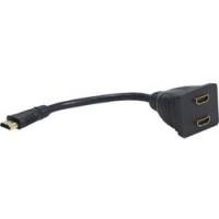 Разветвитель HDMI (DSP-2PH4-002, 0.2m, для использования 2x мониторов, пасcивный, black) Cablexpert