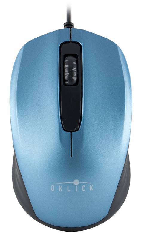 Мышь Oklick 195M (USB, optical, 800dpi, 1.1m, blue-black)