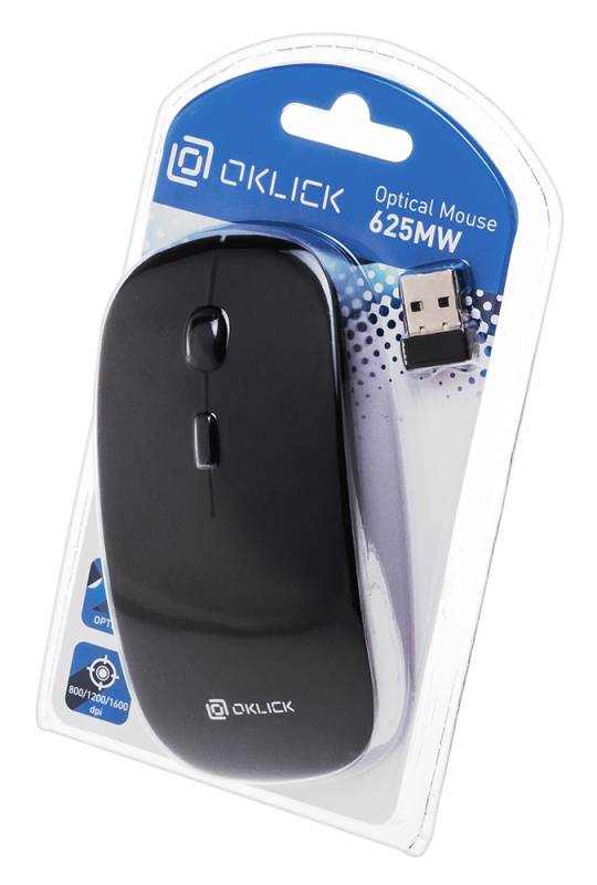 Мышь беспроводная Oklick 625MW (optical, 1600dpi, 2xAAA, black)