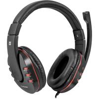 Наушники Defender Warhead G-160 (полноразмерные закрытые, с микрофоном, игровые, 2.5m, промо-код "War Thunder", black-red)