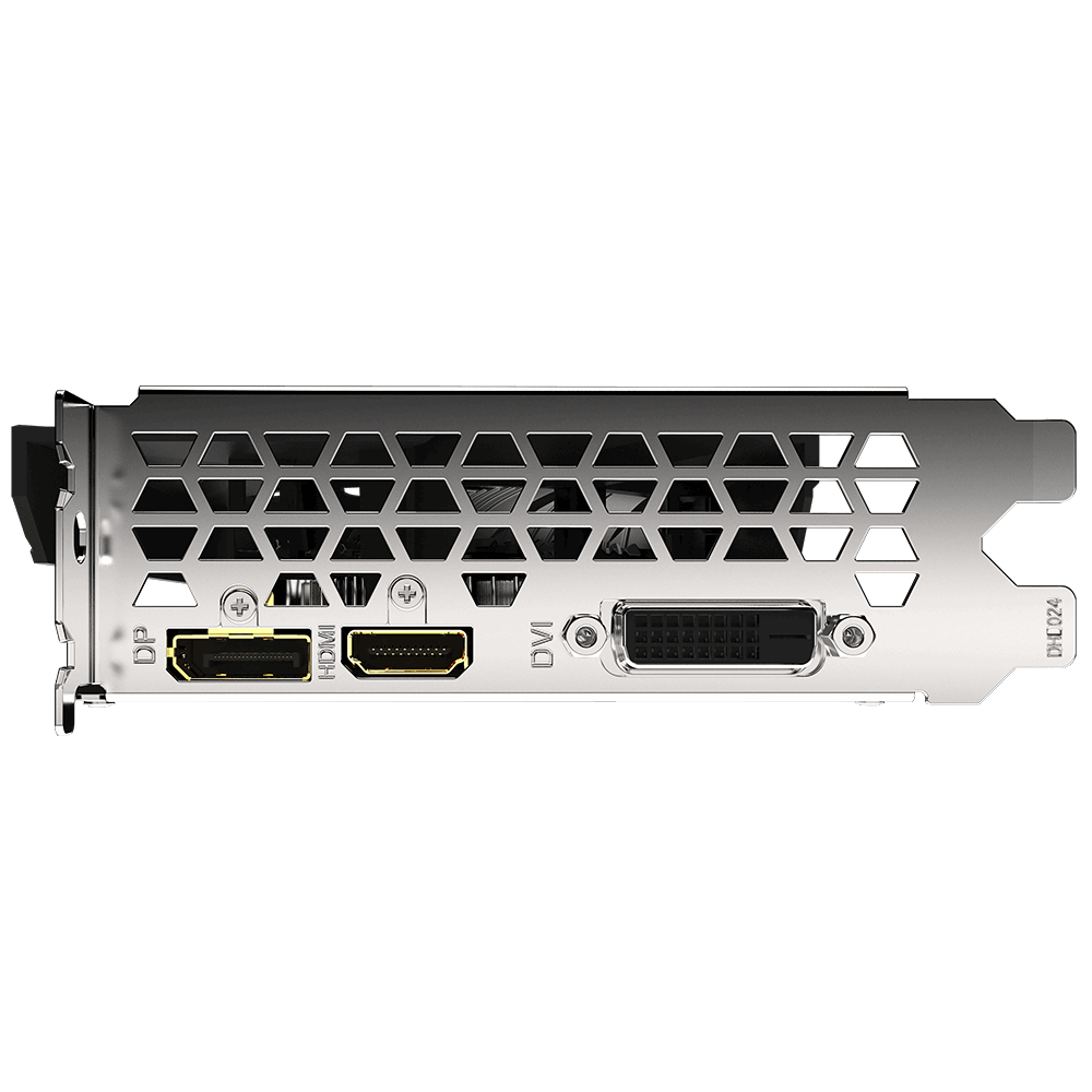 Видеокарта Gigabyte GF GTX1650 4Gb (GV-N1656OC-4GD, 128bit, GDDR6, DVI+HDMI+DP) RTL