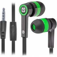 Наушники Defender Pulse 420 (затычки, с микрофоном, 1.1m, black-green)