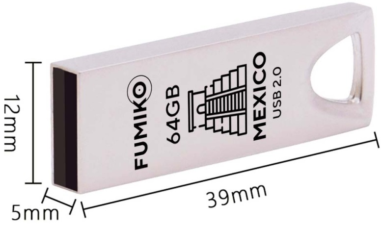 Флеш накопитель USB 2.0 64Gb FUMIKO MEXICO (FMX-05, silver)