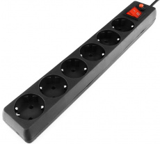 Сетевой фильтр Гарнизон (ECL-6-B-7, 6 розеток, 7 метров, 10A, black) OEM