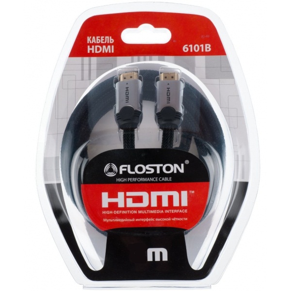 Кабель HDMIm-HDMIm 2.0м (ver.1.4, 6101B, 30AWG) Floston