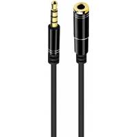 Кабель удлинительный аудио 3.5mm Jack (m) - 3.5mm Jack (f) 1.0m (FAS02-01, 4pin, black) FUMIKO