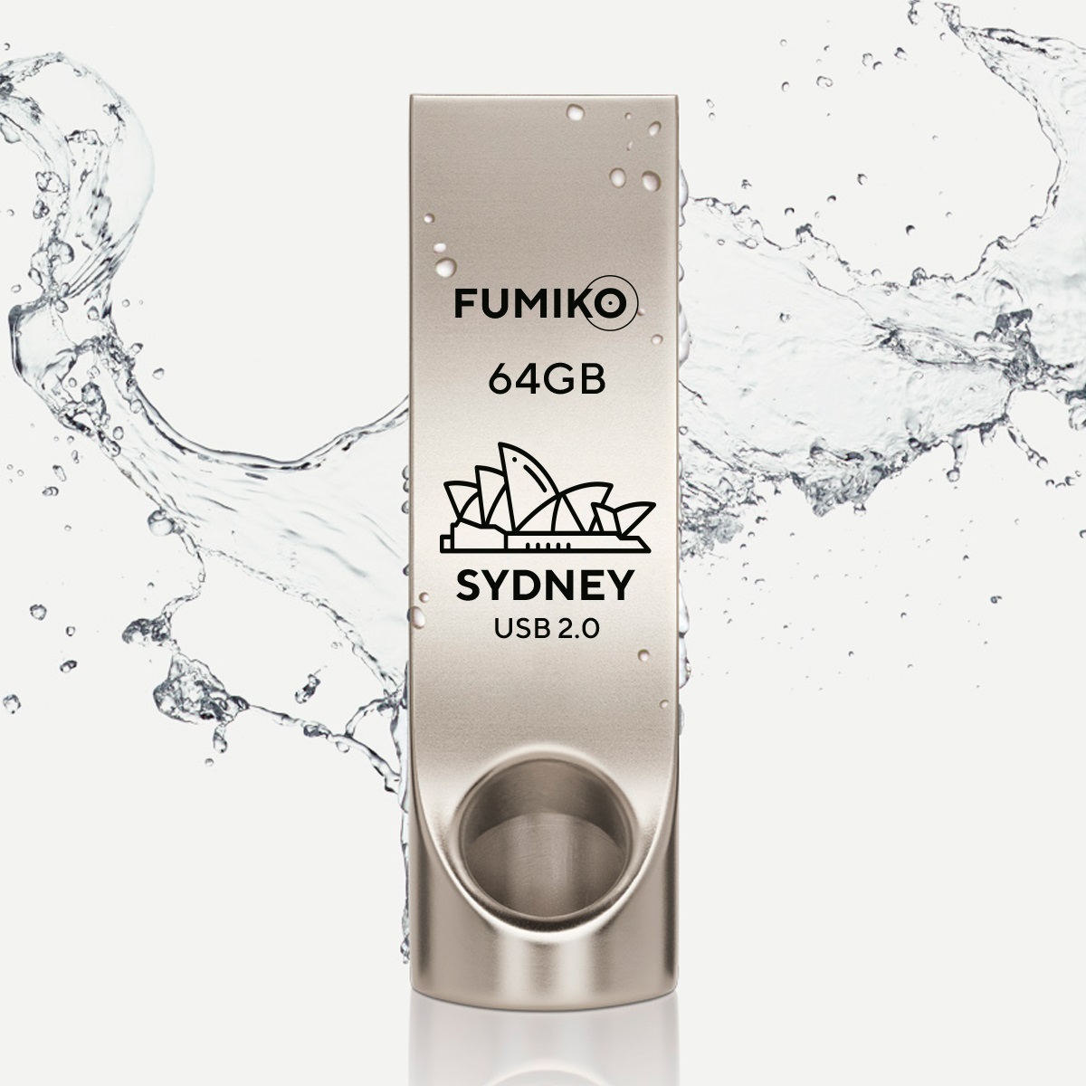 Флеш накопитель USB 2.0 64Gb FUMIKO SYDNEY (FSY-05, silver)