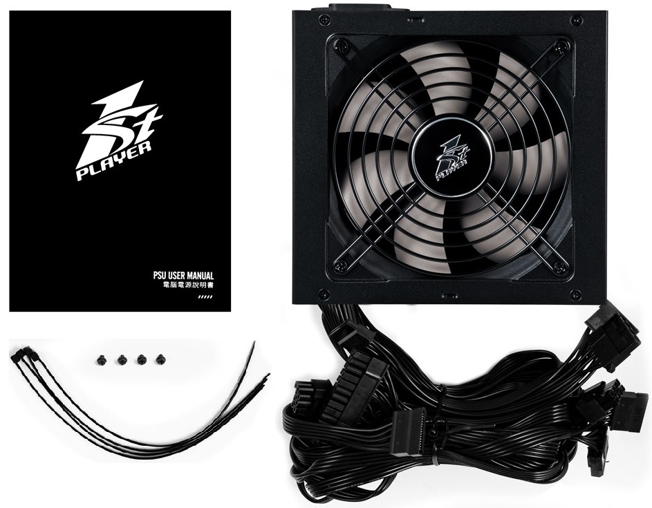 Блок питания 1STPLAYER 700W (PS-700AX, 80+ Bronze, 120mm, 20+4+4+4+4+4pin, 4*PCI-E 6+2pin, 6*SATA, 3*HDD) RTL