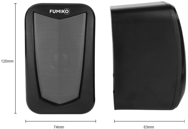 Колонки FUMIKO ELVIRA (6W, USB, black)