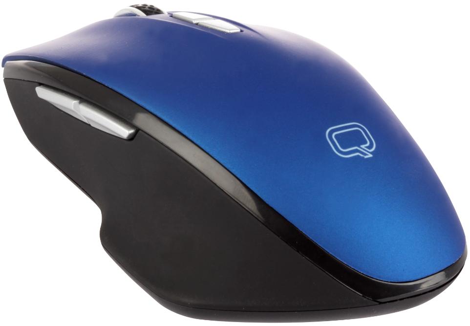 Мышь беспроводная QUMO Mystery M60 (optical, 1600dpi, аккумулятор, USB Type-C, black-blue)