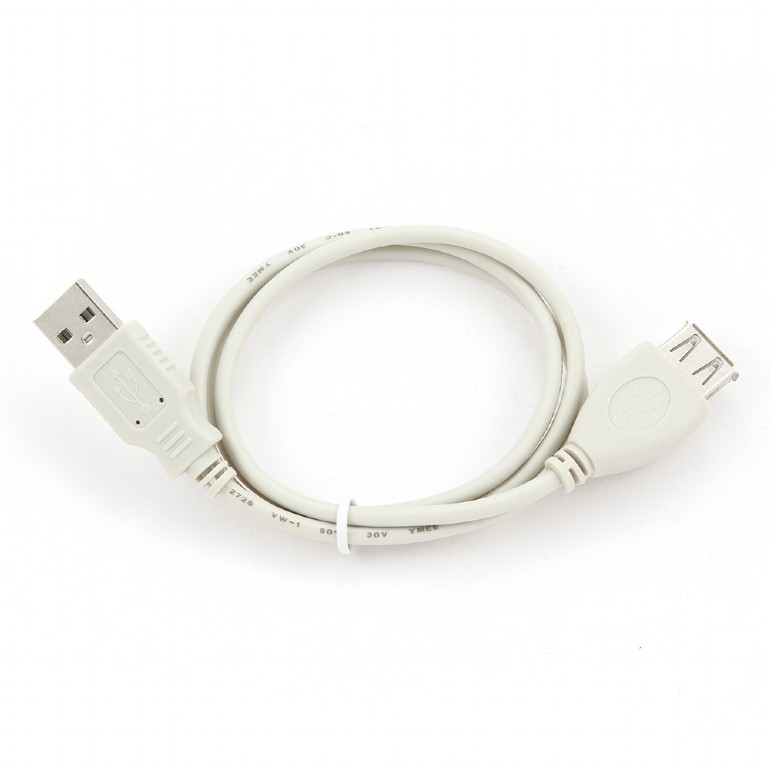 Кабель USB 2.0 Am - Af удлинительный 0.75m (CC-USB2-AMAF-75 cm/300, grey) Gembird