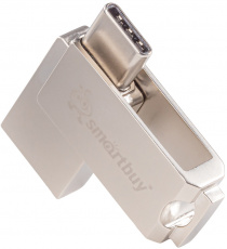 Флеш накопитель USB 2.0 8Gb Smartbuy MC25 (SB8GBMC25, USB Type A + USB Type-C, OTG, silver)