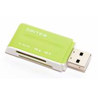 Карт-ридер 5bites "46 in 1" (RE-102GR, SDHC, microSD, MS, M2, MMC, white-green, USB2.0)