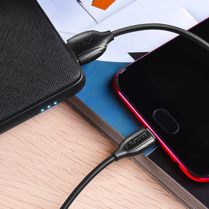 Кабель USB 2.0 Am - microUSB 1.0m (BX19 Benefit, 2.4A, black) Borofone
