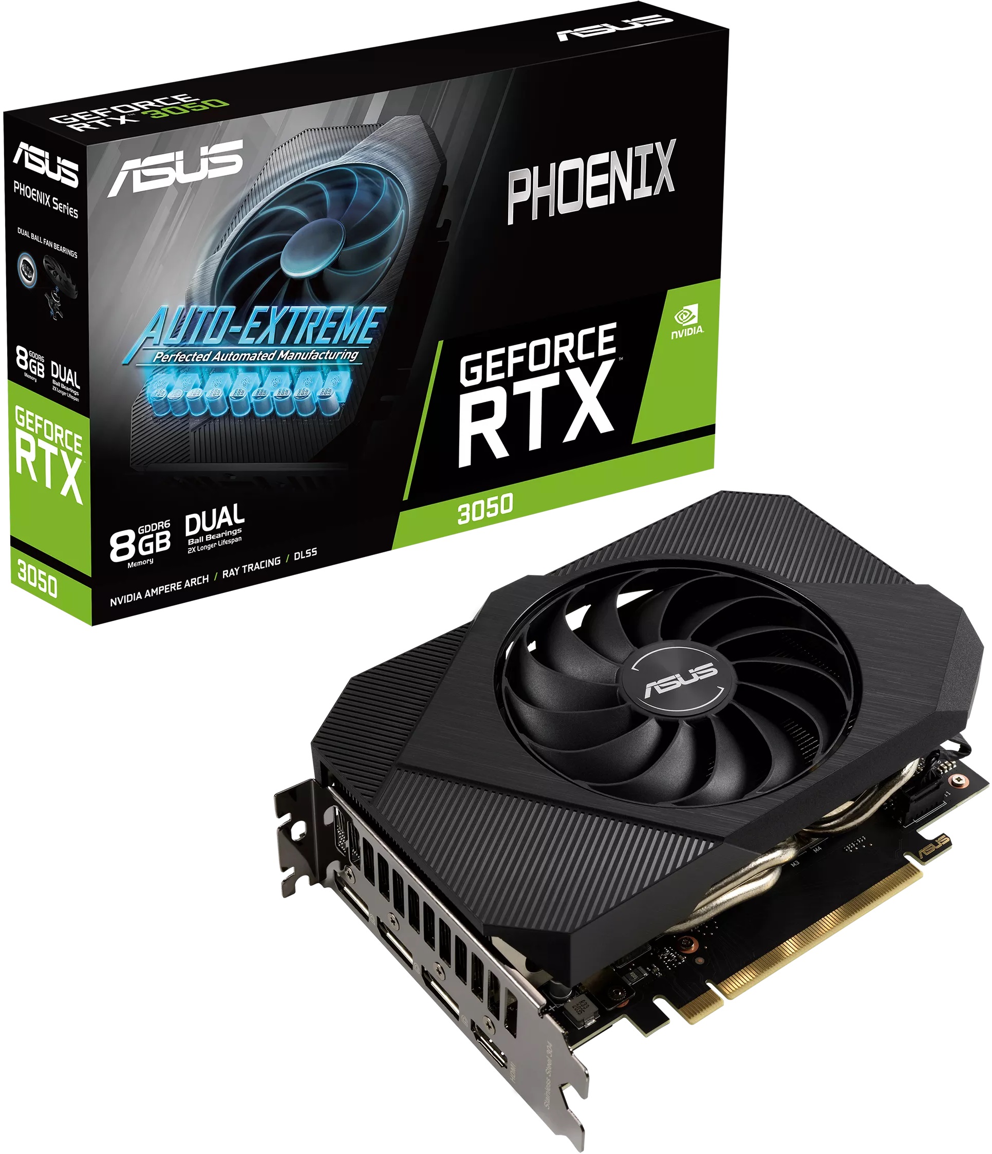 Видеокарта ASUS GF RTX3050 8Gb (PH-RTX3050-8G, 128bit, GDDR6, HDMI+3xDP) RTL