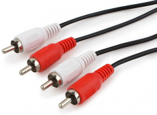 Кабель аудио 2 RCA (m)  - 2 RCA (m) 1.8m (CCA-2R2R-1.8M-N, экранированный, black) Cablexpert