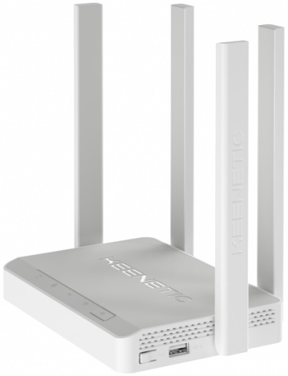 Роутер Keenetic Viva (KN-1912) (1267Mbps, 2.4/5GHz, 4 ports, 1000Mbps, 4 внешние несъёмные антенны 5dBi, USB, USB Printer/FTP Server/3G/4G/LTE, white-grey)