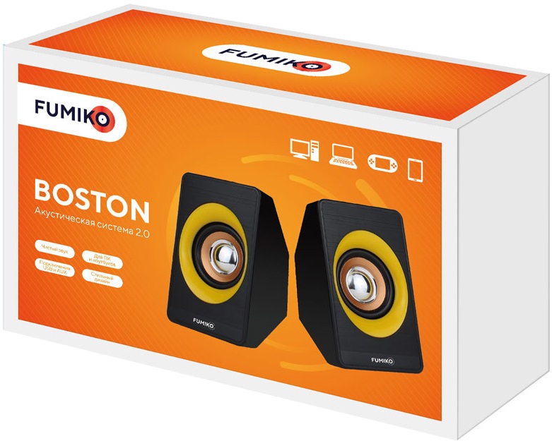 Колонки FUMIKO BOSTON (6W, USB, black)