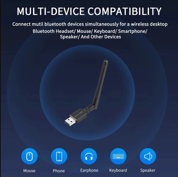 Bluetooth USB Adapter (Bluetooth 5.3, black)