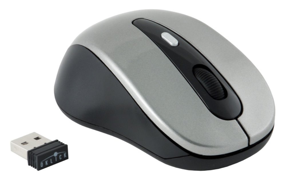 Мышь беспроводная Oklick 435MW (optical, 1600dpi, 2xAAA, black-grey)