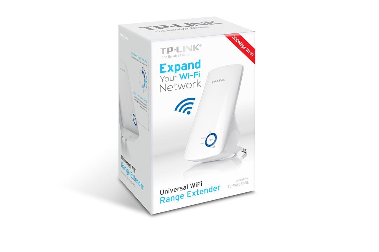 Усилитель беспроводного сигнала TP-LINK TL-WA854RE (300Mbps, 2.4GHz, 2 внутренние антенны, white)