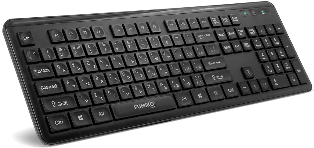 Клавиатура+мышь беспроводные FUMIKO Office Set (FSA-02-K, бесшумные, black)