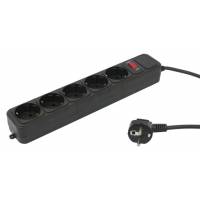 Сетевой фильтр PC PET (AP01006-1.8-BK, 5 розеток, 1.8м, чёрный) RTL