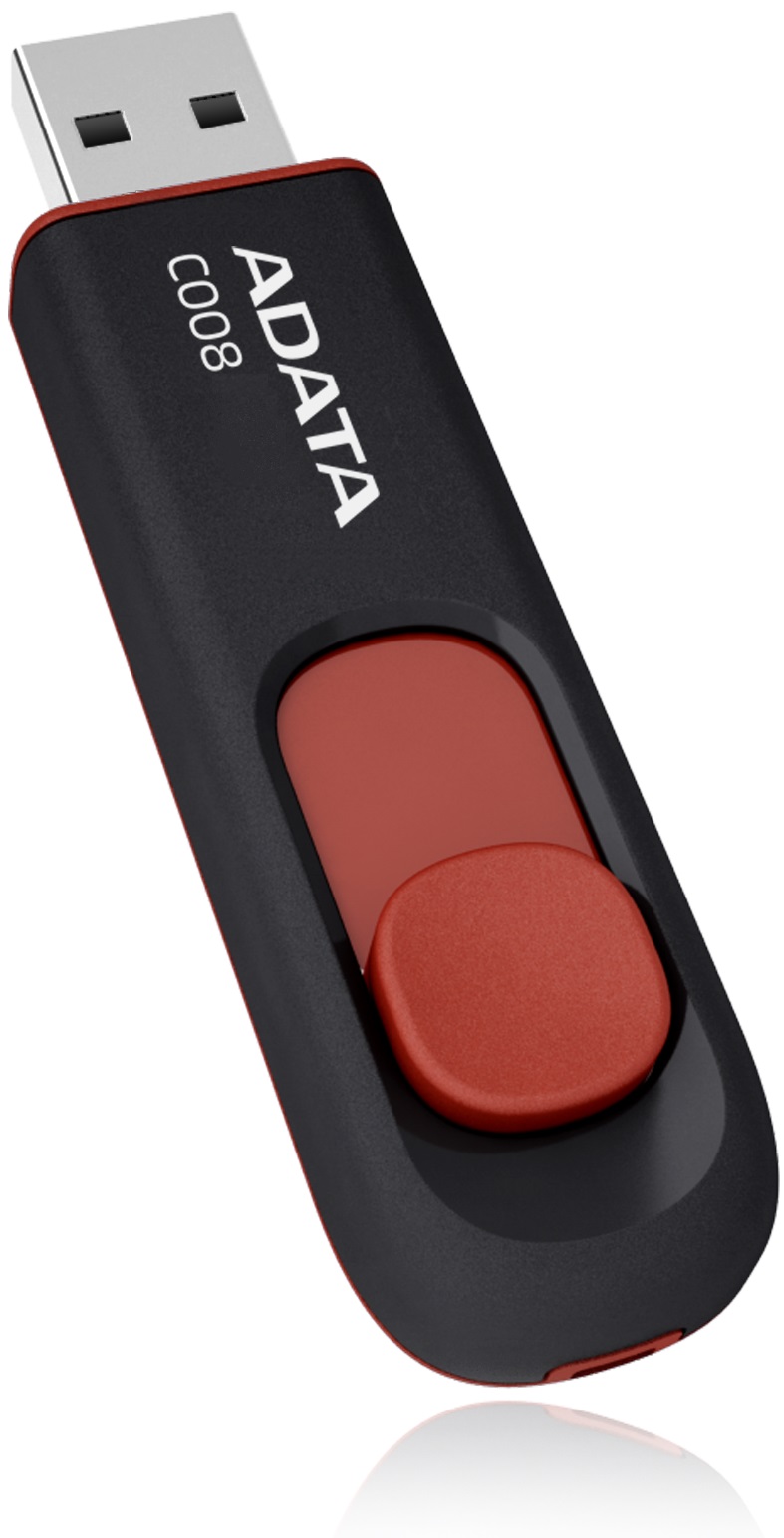 Флеш накопитель USB 2.0 16Gb ADATA C008 (AC008-16-RKD, black-red)