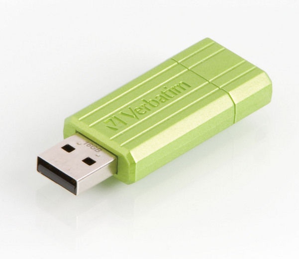 Флеш накопитель USB 2.0 16Gb Verbatim PinStripe (49070, green)