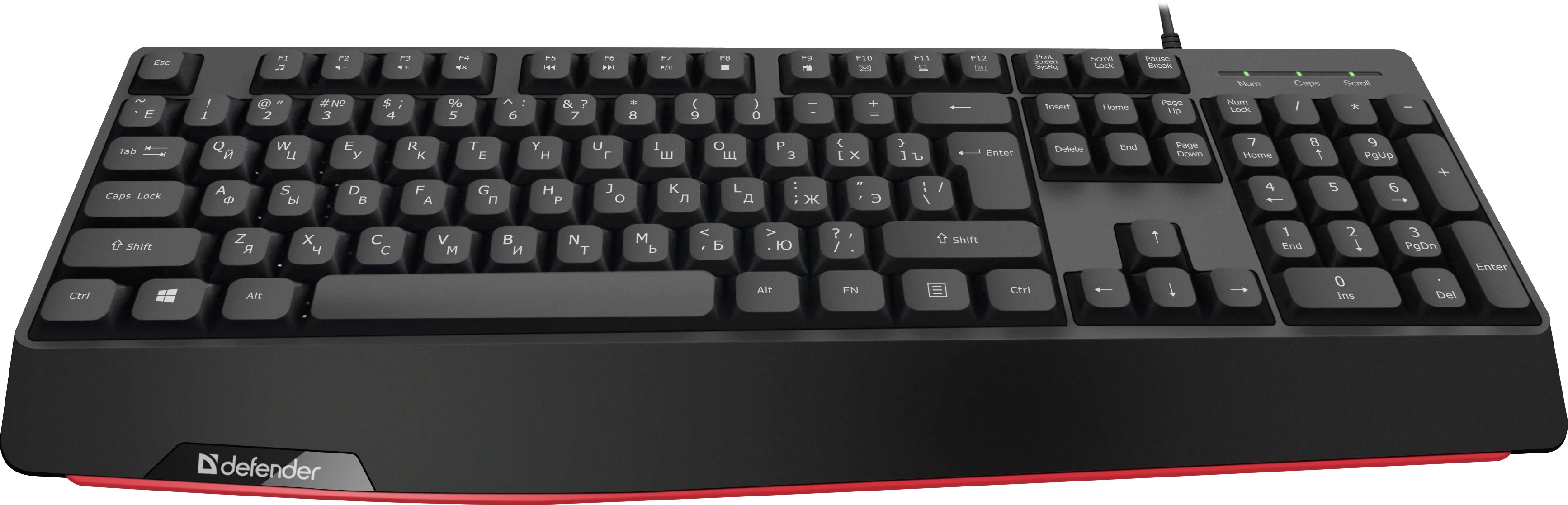 Клавиатура Defender Atom HB-546 (USB, мультимедийная, 1.8m, black)