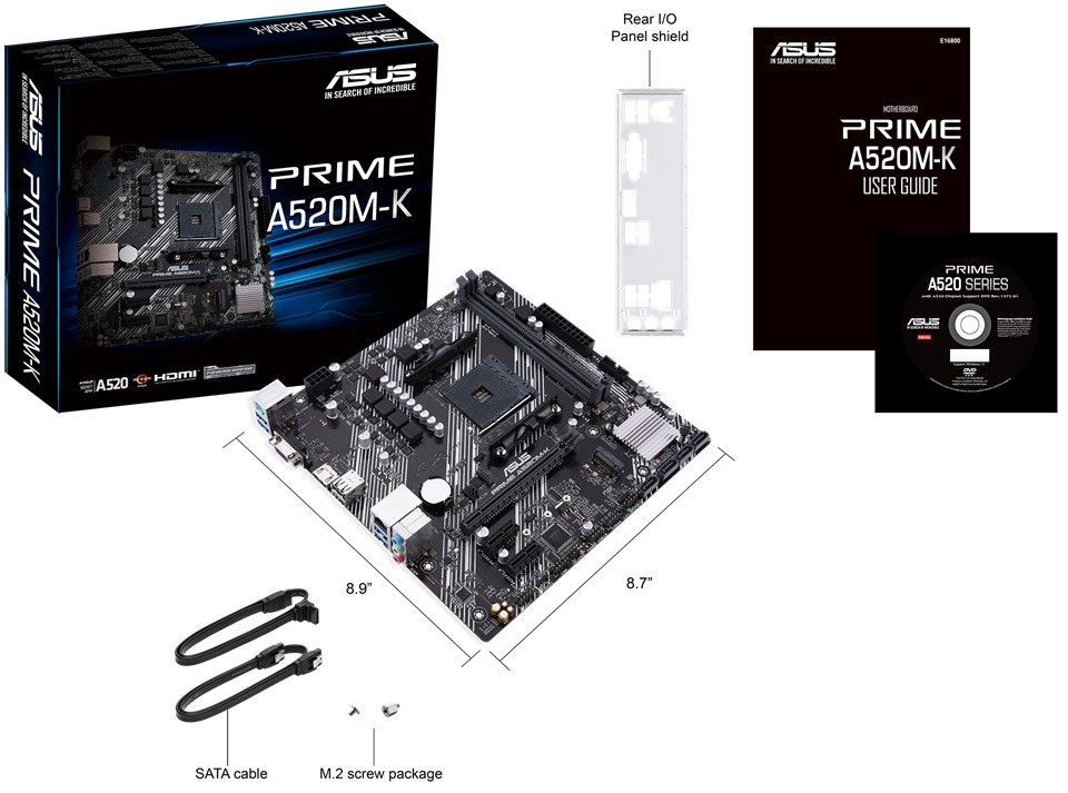 Материнская плата ASUS PRIME A520M-K (AM4, mATX) RTL