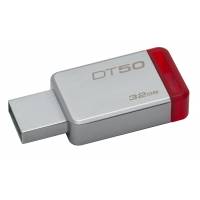 Флеш накопитель USB 3.1 32Gb Kingston DT50 (DT50/32GB, silver-red)
