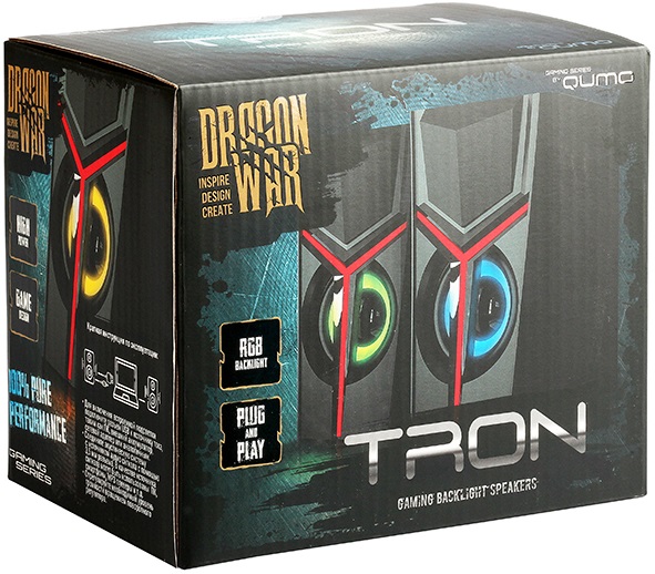 Колонки QUMO TRON AS007 (10W, USB, RGB подсветка, black)