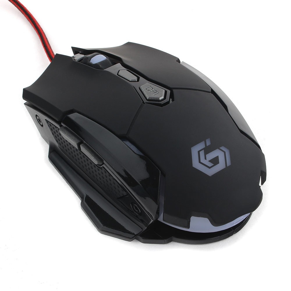 Мышь Gembird MG-600 (USB, optical, 3200dpi, игровая, подсветка, 1.8m, black)