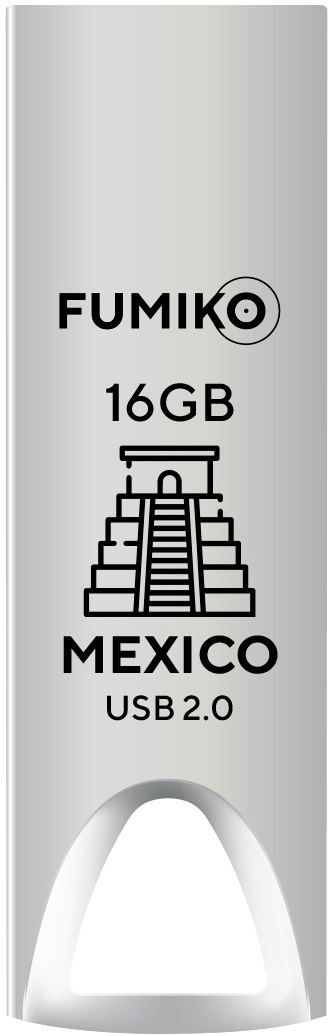 Флеш накопитель USB 2.0 16Gb FUMIKO MEXICO (FMX-03, silver)