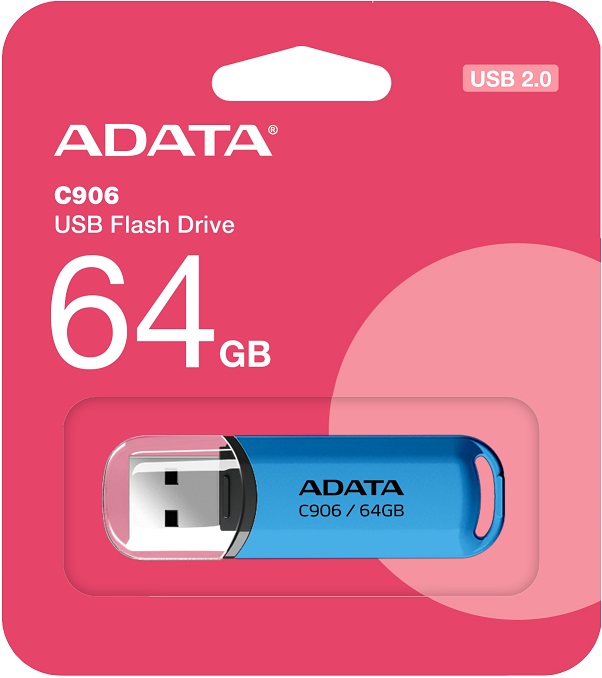 Флеш накопитель USB 2.0 64Gb ADATA C906 (AC906-64G-RWB, blue)