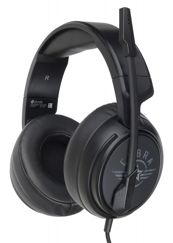 Наушники Oklick COBRA HS-L950G (полноразмерные закрытые, подключение по USB, с микрофоном, регулятор, игровые, виртуальный объёмный звук 7.1, 2.2m, подсветка, black)