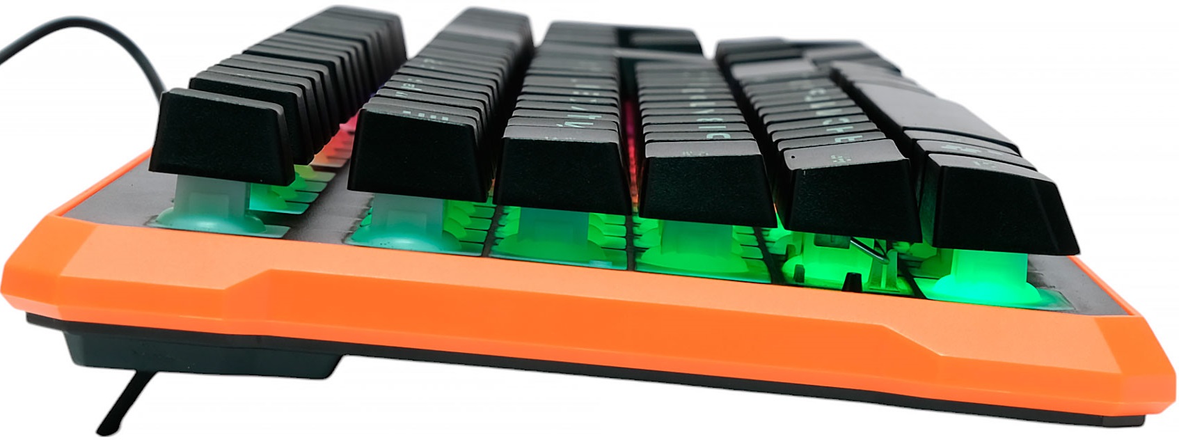 Клавиатура Гарнизон GK-320G (USB, регулируемая подсветка, антифантомные механизированные клавиши, игровая, мультимедийная, black-orange)