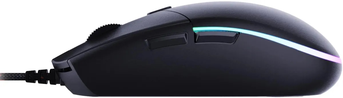 Мышь Acer Nitro OMW400 (ZL.MCEEE.02U) (USB, optical, 6400dpi, игровая, RGB подсветка, soft-touch, 1.8m, black)