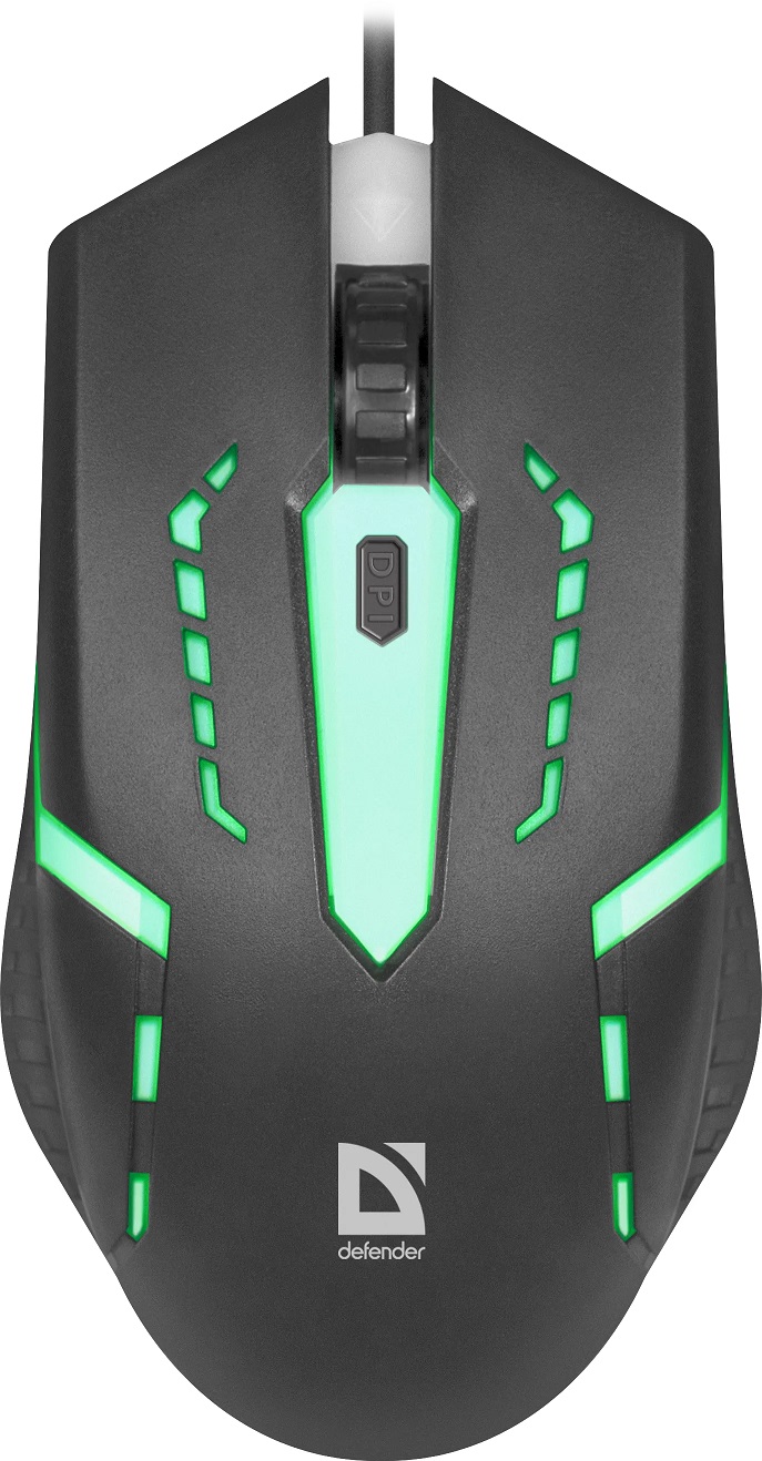 Мышь Defender Flash MB-600L (USB, optical, 1200dpi, подсветка, 1.5m, black)